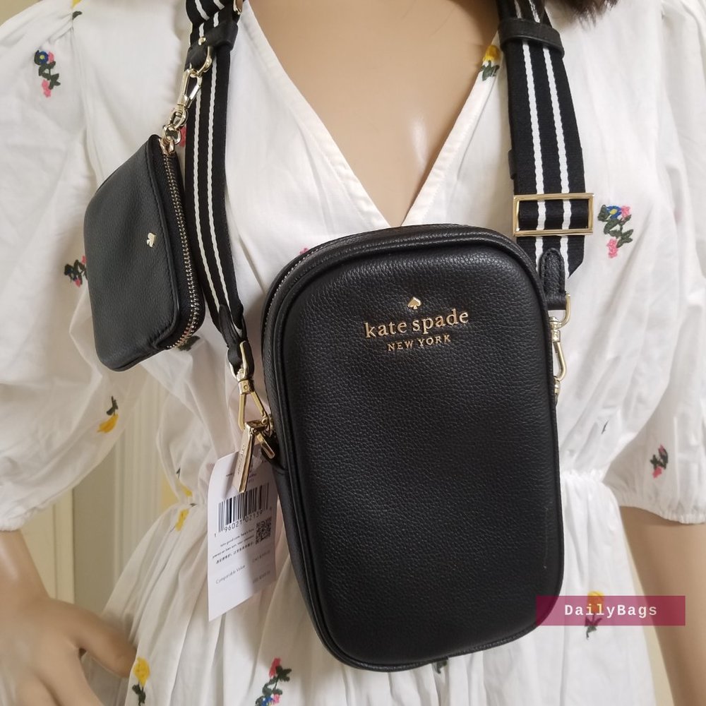 BEAUTIFUL PEBBLED LEATHER ROSIE NORTH AND SOUTH PHONE CROSSBODY KATE SPADE COIN